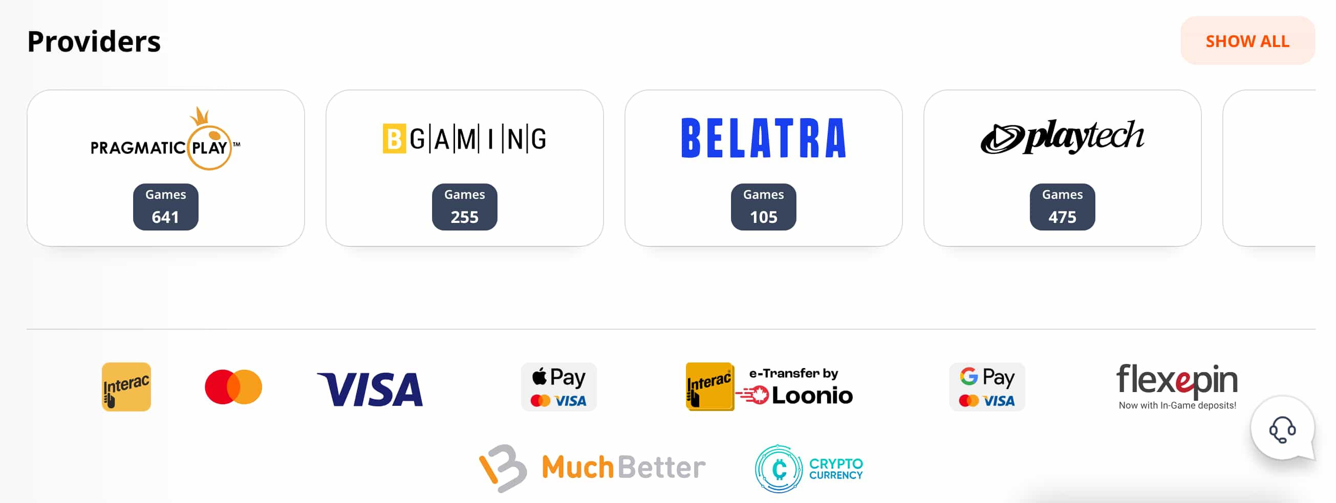 Monro Casino live dealer lobby composition and instant game categories